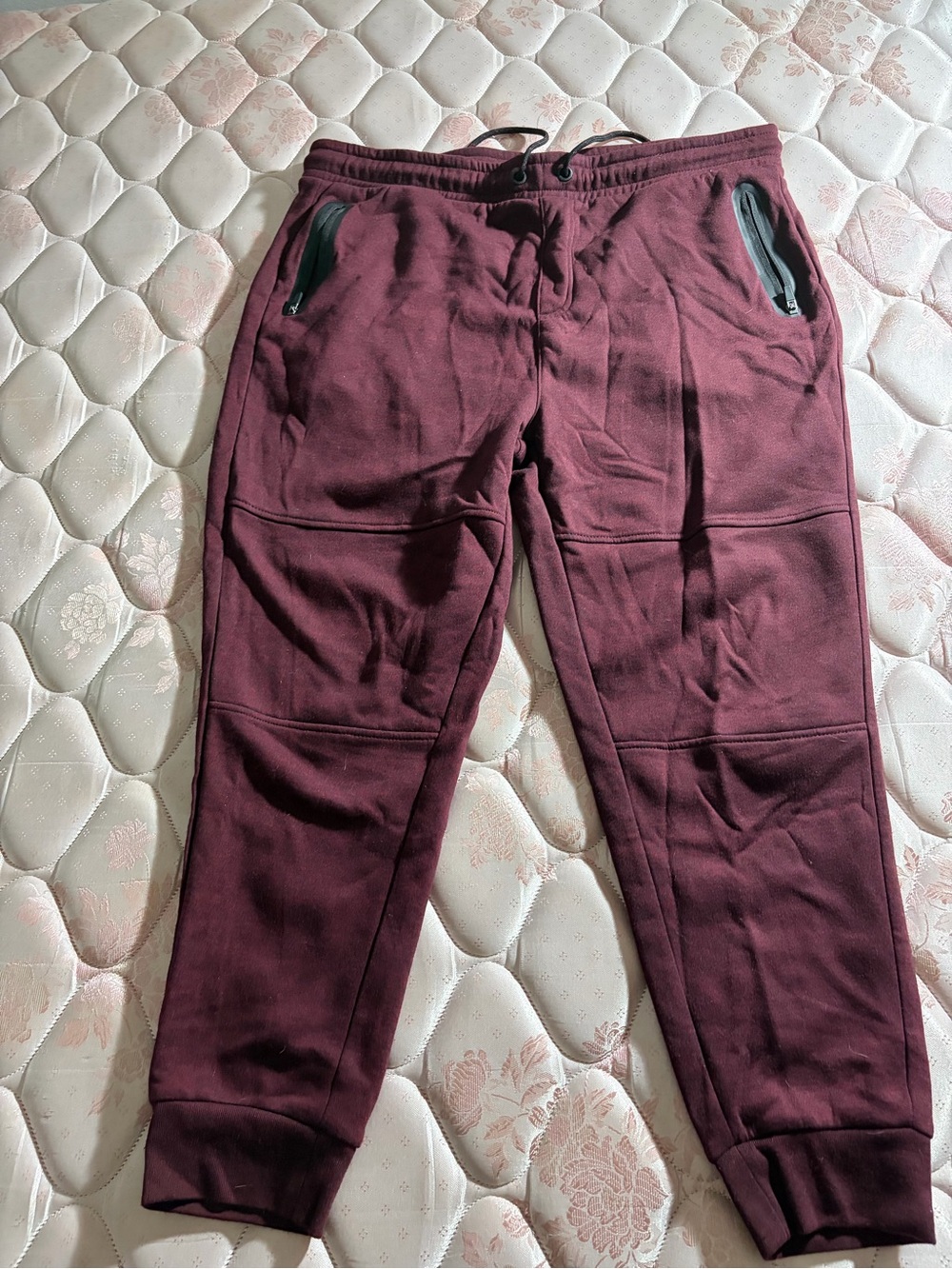Men's Maroon Jogger Sweatpants - Comfortable Everyday Fit